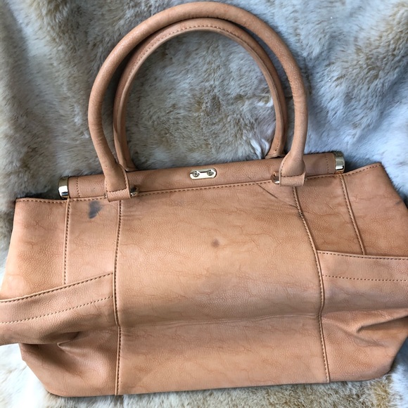 JustFab Tan Faux Leather Handbag - Picture 3 of 4